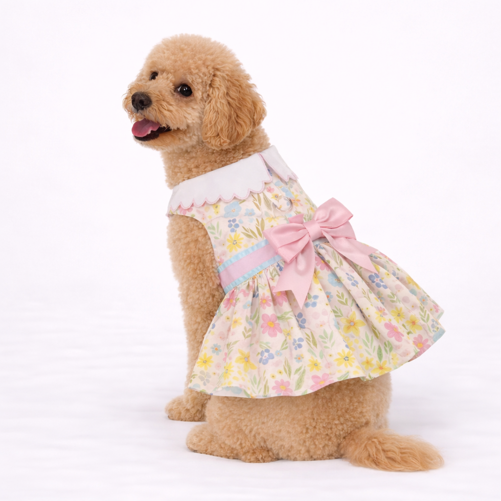 Garden Glow – Dog Dress with Matching Leash