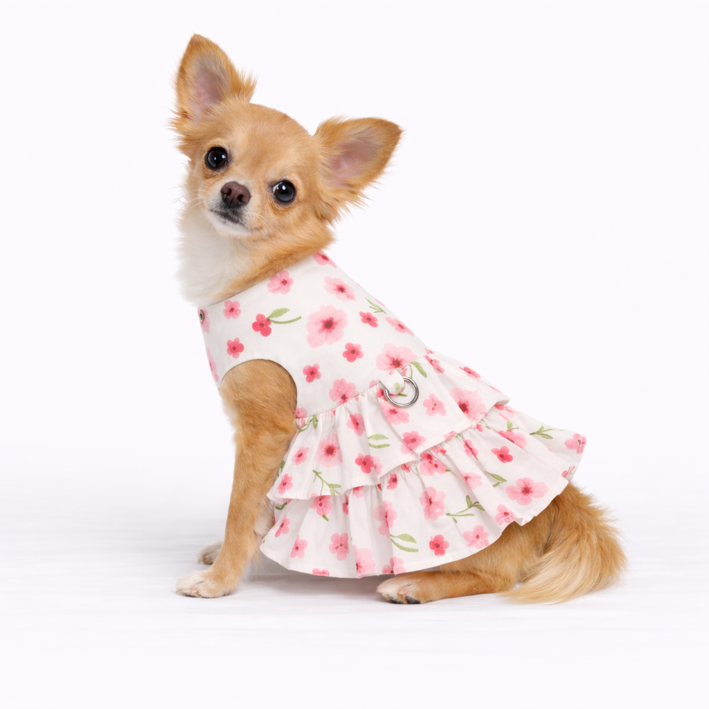 Bloom Babe – Dog Dress with Matching Leash