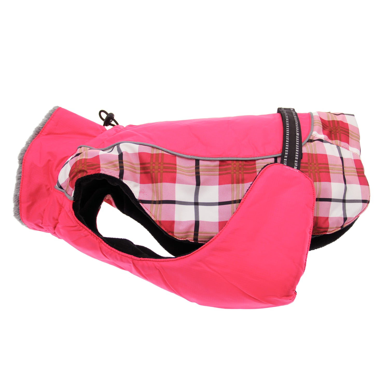 Berry Plaid All-Weather Dog Coat