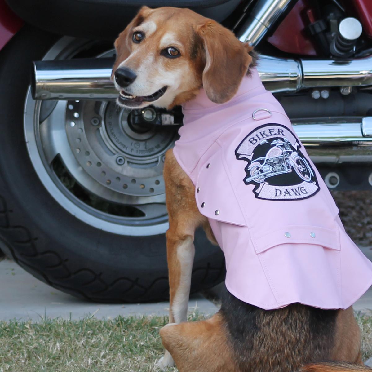 Pink Motorcycle Dog Jacket