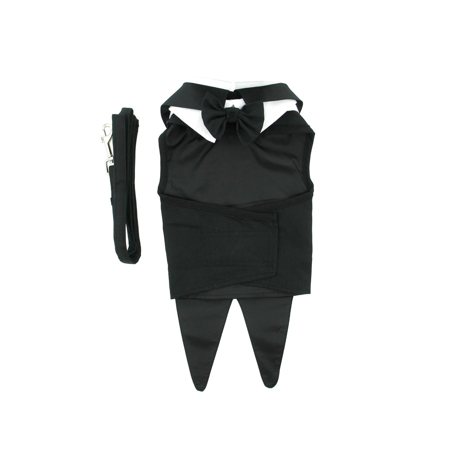 Black Dog Harness Tuxedo with Tails & Bow Tie