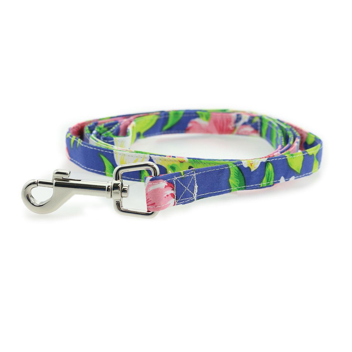 Blue Hawaiian Dog Dress with Matching Leash