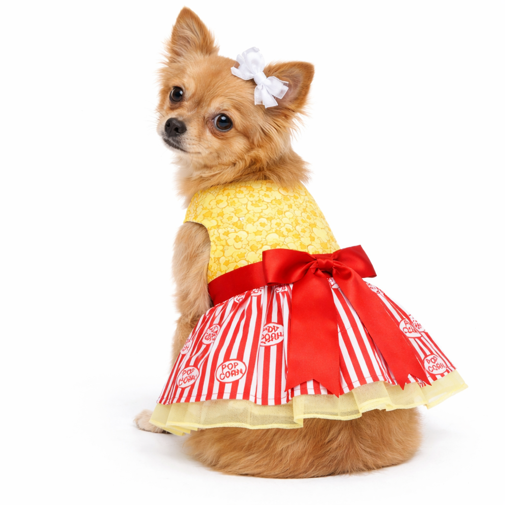 Popcorn Darling – Dog Dress with Matching Leash
