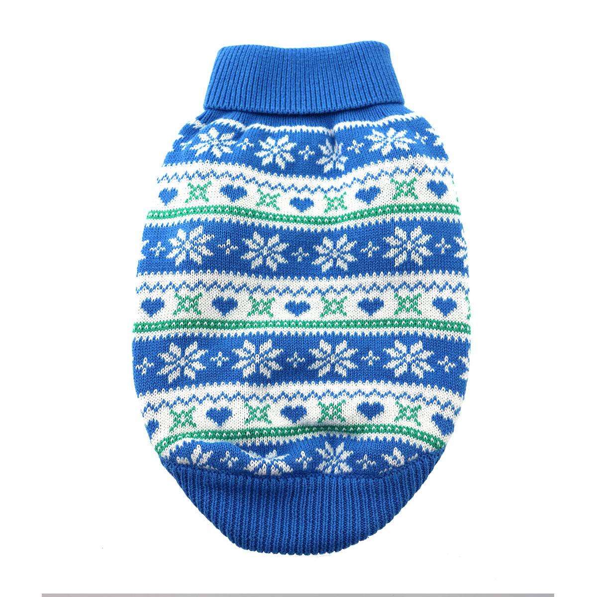 Combed Cotton Snowflake Dog Sweater (2 Color Options)