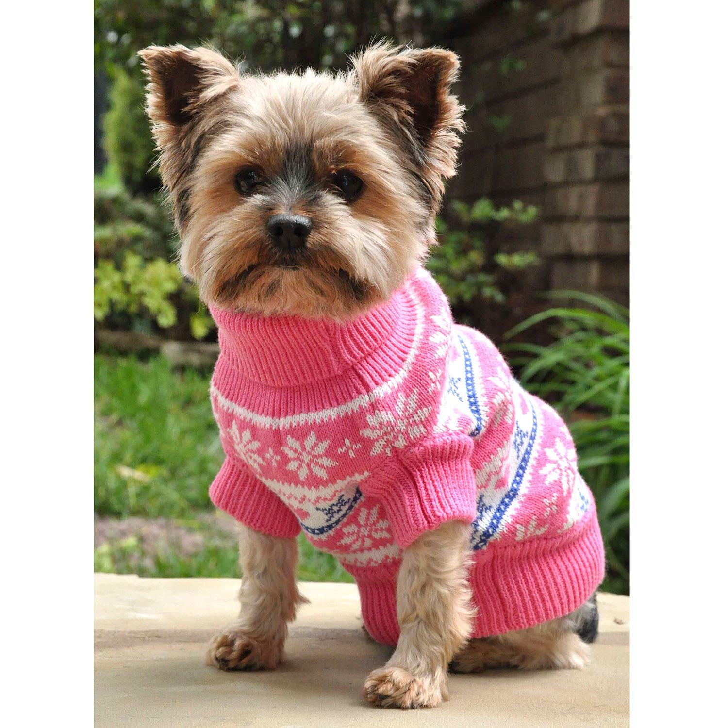 Combed Cotton Snowflake Dog Sweater (2 Color Options)