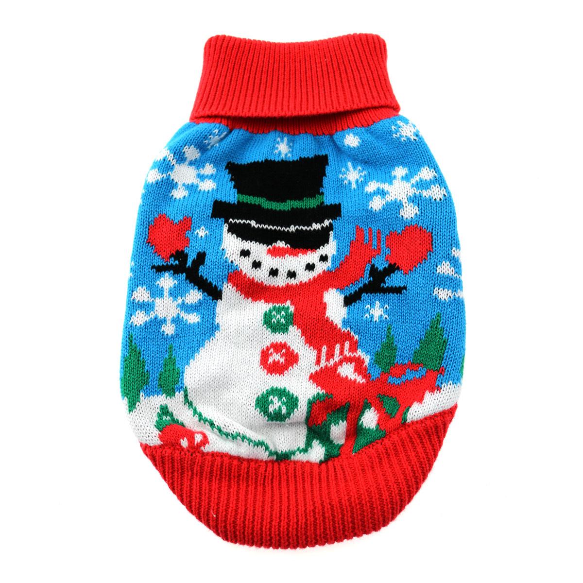 Ugly Snowman Combed Cotton Dog Sweater