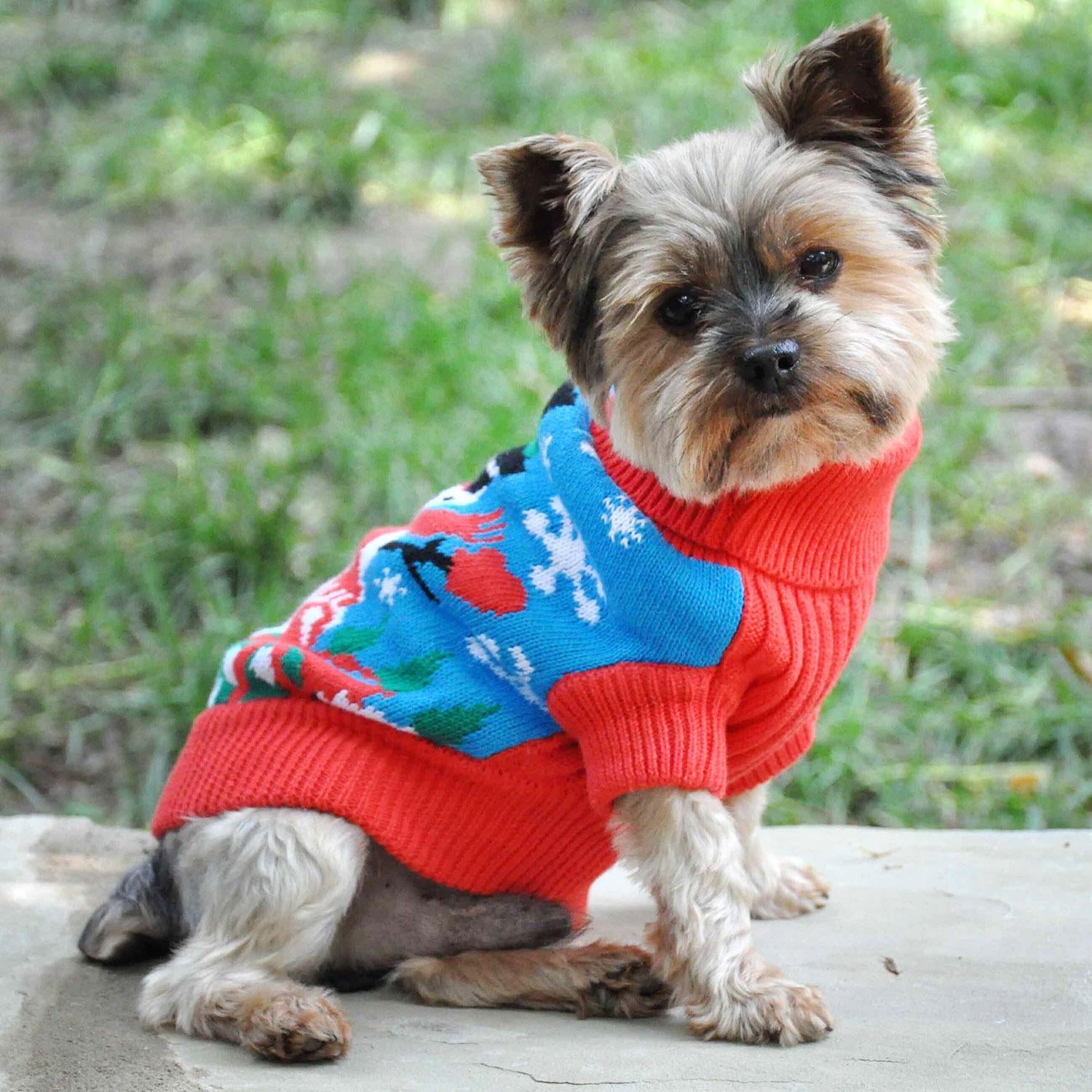 Ugly Snowman Combed Cotton Dog Sweater