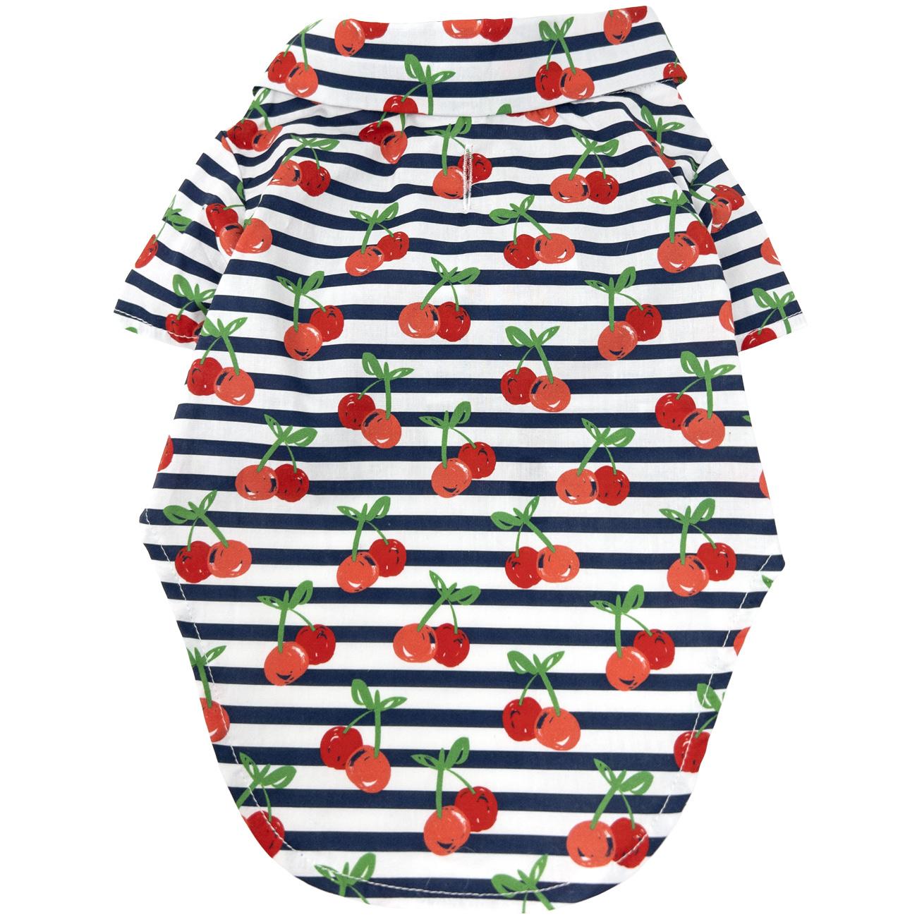 Cherry Stripe Tropical Dog Shirt