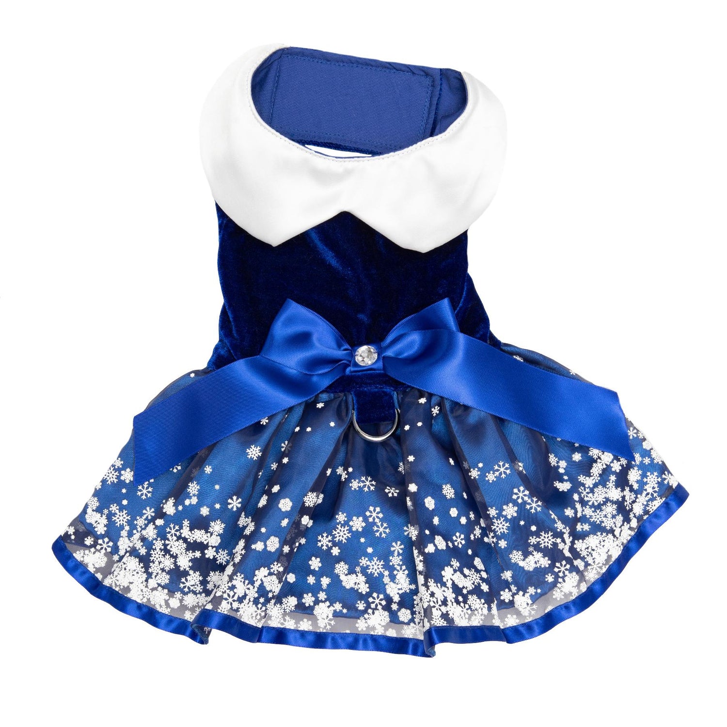 Snowflake Holiday Dog Harness Dress