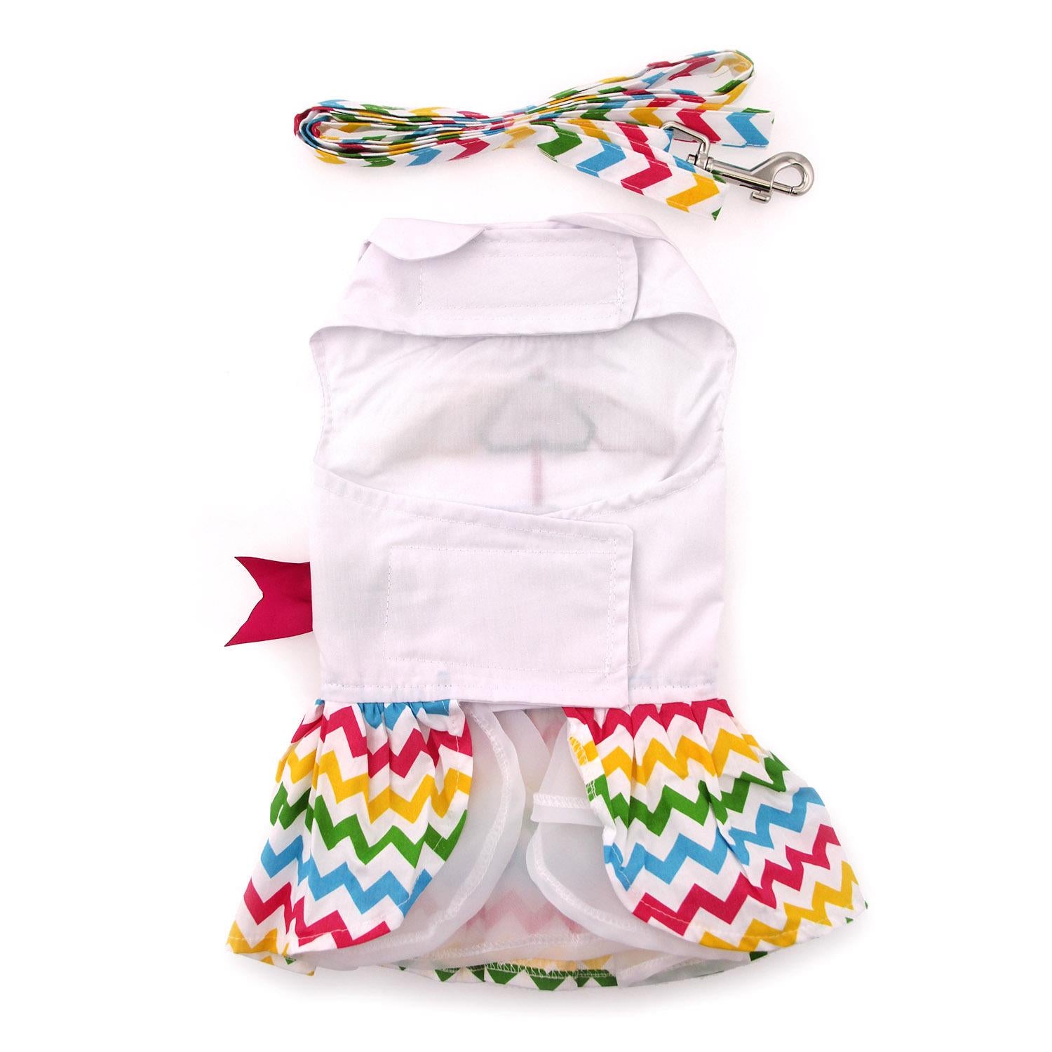 Ice Cream Cart Dog Dress with Matching Leash