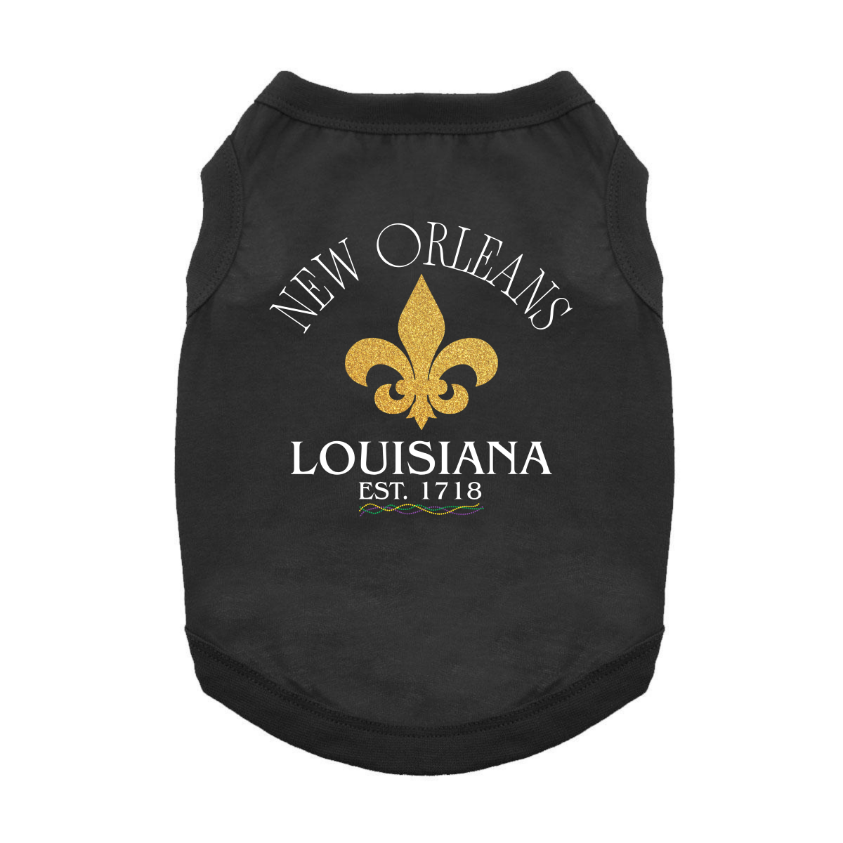 Black New Orleans Dog Tank