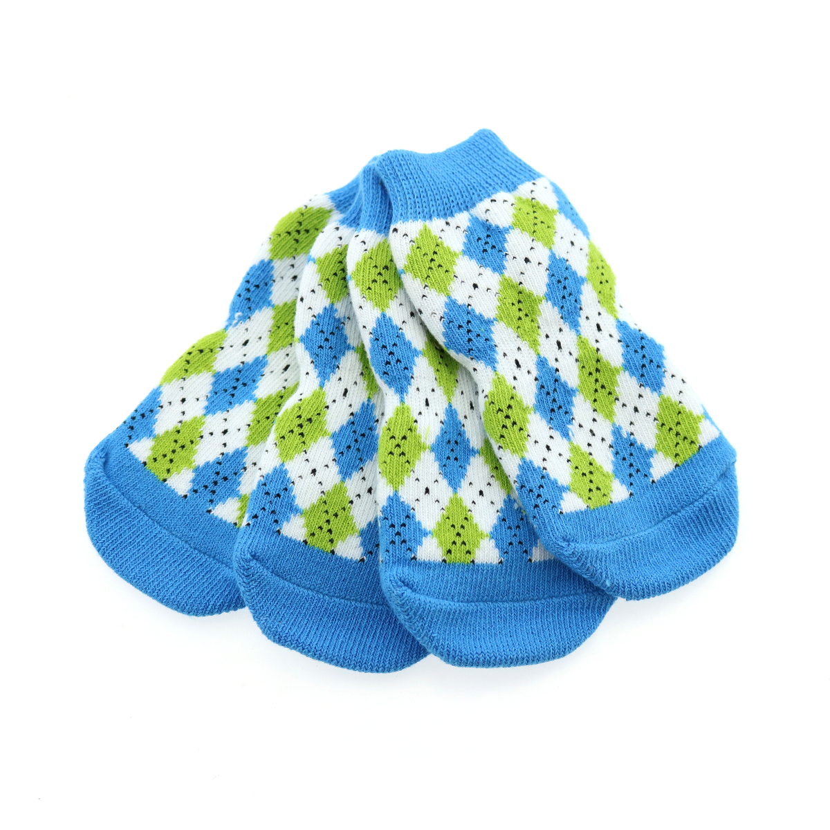 Blue and Green Non-Skid Dog Socks