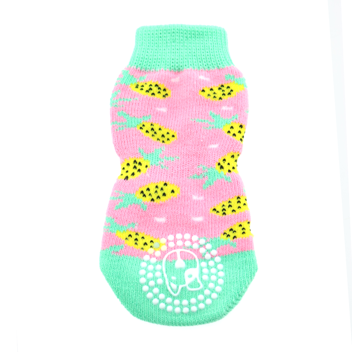 Pink Pineapple Non-Skid Dog Socks