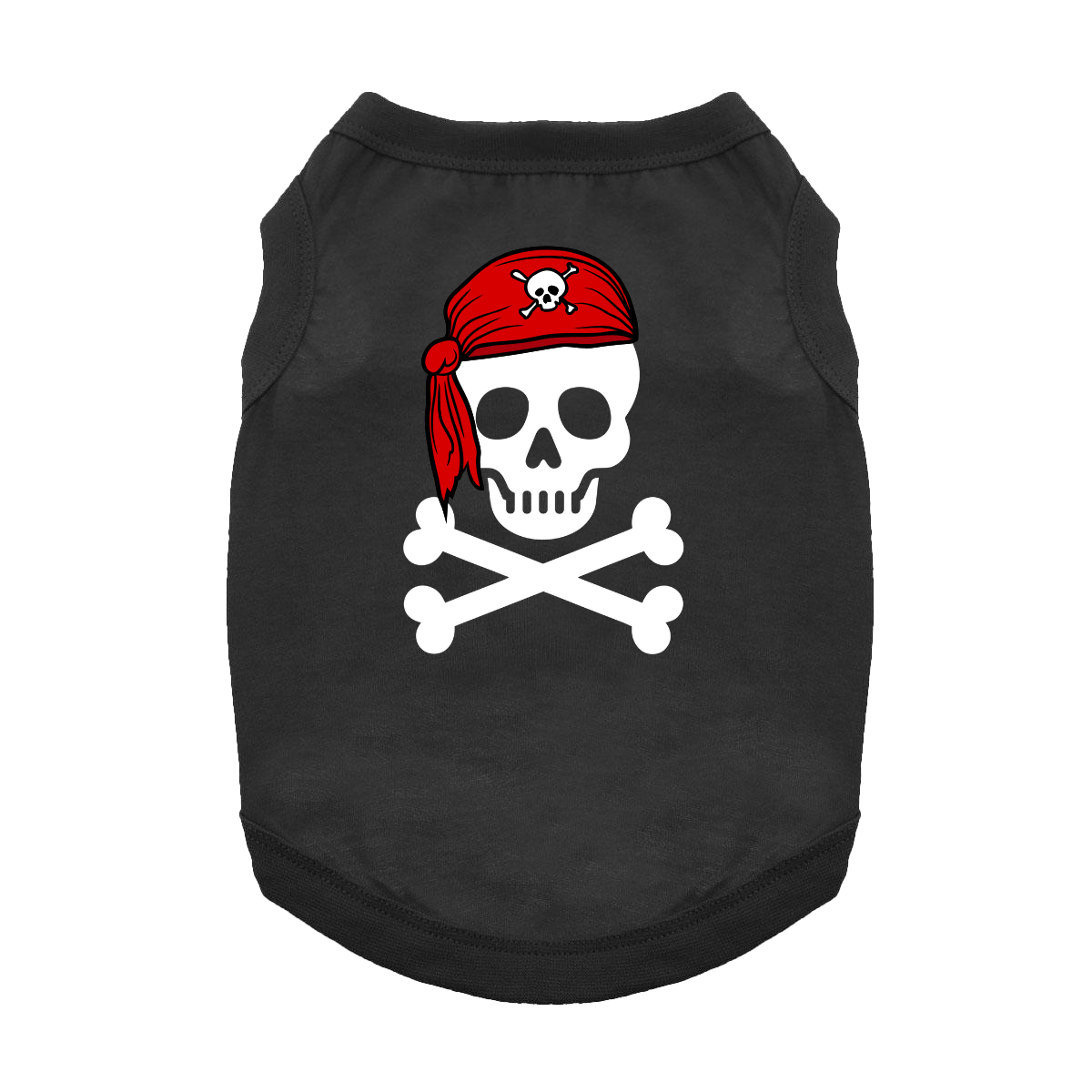 Jet Black Pirate Skull Dog Tank