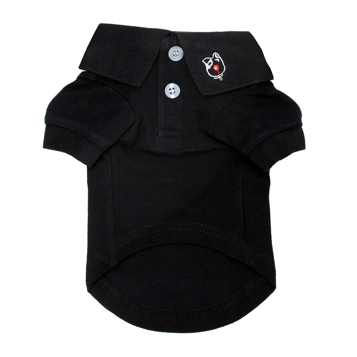 Jet Black Solid Dog Polo