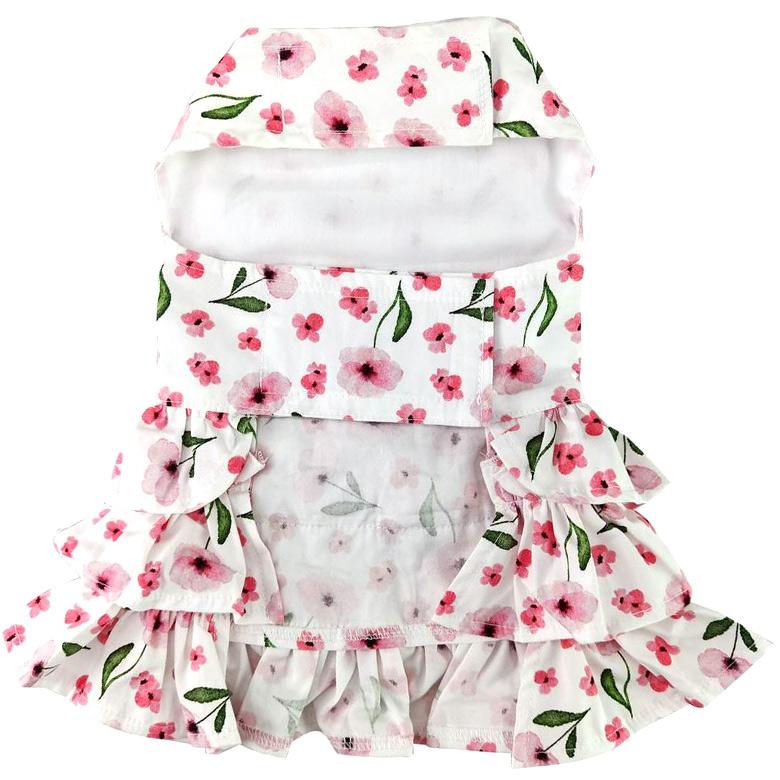 Pink Wildflower Dog Dress with Matching Leash