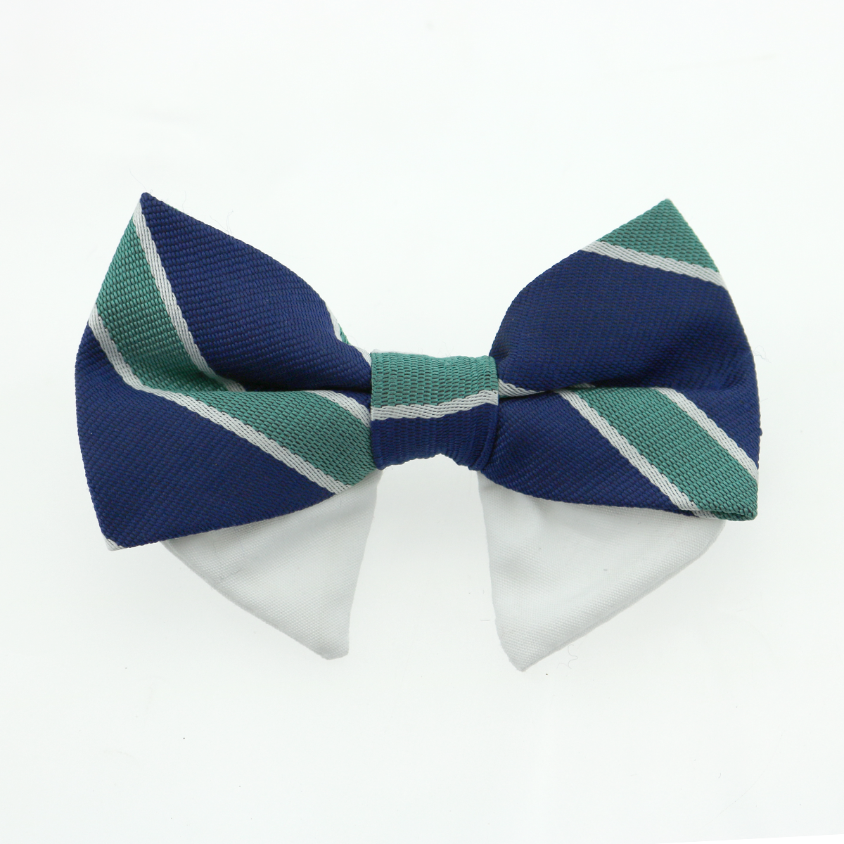Navy Blue and Green Stripe Universal Dog Bow Tie